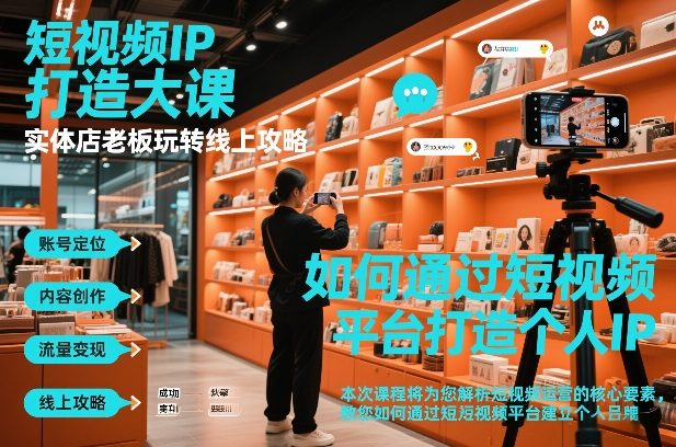 短视频ip打造大课，实体店老板玩转线上攻略-Scorpio丨网创
