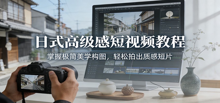 日式高级感短视频教程:掌握极简美学构图,轻松拍出质感短片-Scorpio丨网创