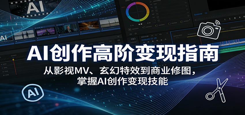 AI创作高阶变现指南:从影视MV、玄幻特效到商业修图,掌握AI创作变现技能-Scorpio丨网创
