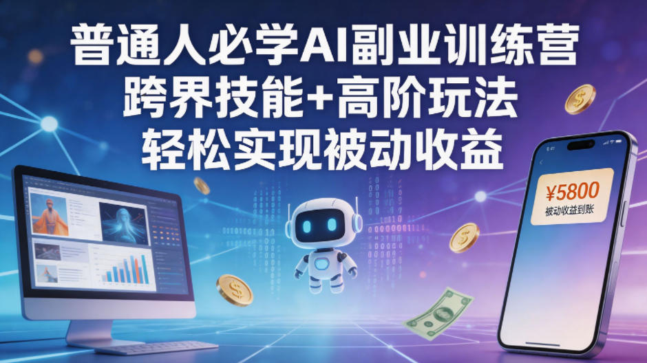 普通人必学AI副业训练营跨界技能+高阶玩法轻松实现被动收益-Scorpio丨网创