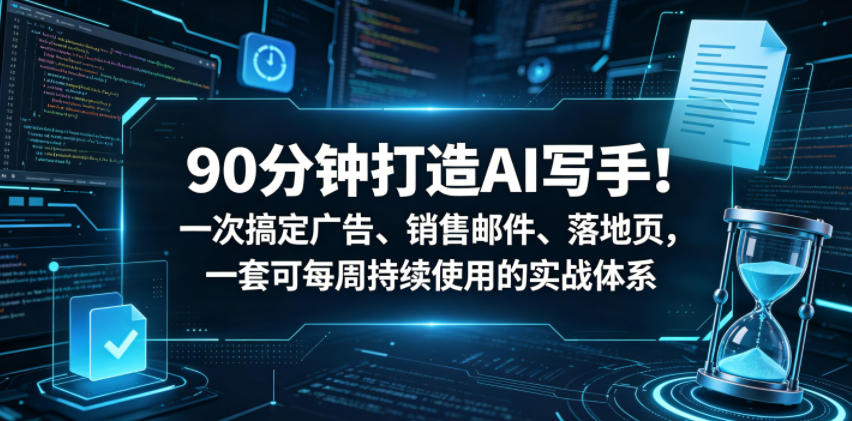 90分钟打造AI写手!一次搞定广告、销售邮件、落地页,一套可每周持续使用的实战体系【原创双语字幕】-Scorpio丨网创