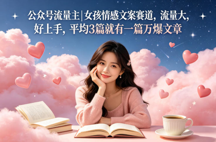 公众号流量主女孩情感文案赛道，流量大，好上手，平均3篇就有一篇万爆文章-Scorpio丨网创
