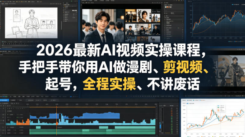 2026最新AI视频实操课程，手把手带你用AI做漫剧、剪视频、起号，全程实操、不讲废话-Scorpio丨网创