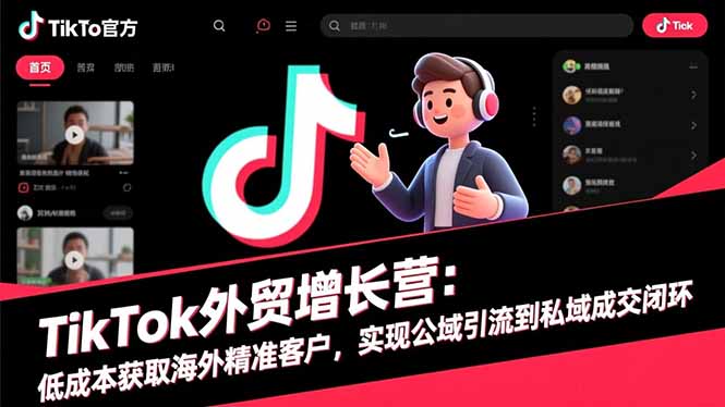 TikTok外贸增长营:低成本获取海外精准客户,实现公域引流到私域成交闭环-Scorpio丨网创