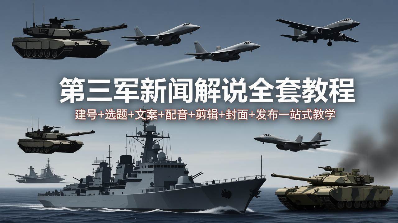 （18081期）第三军迷新闻解说全套教程：建号+选题+文案+配音+剪辑+封面+发布一站式教学-Scorpio丨网创