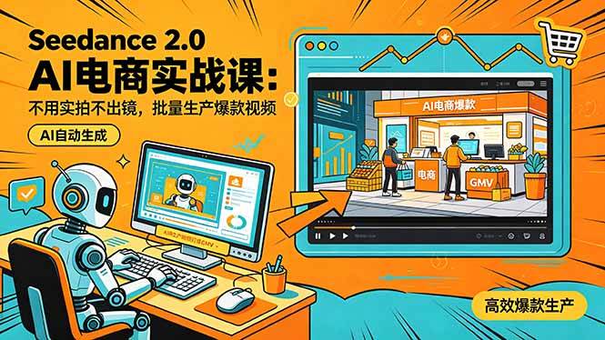 （18433期）Seedance 2.0 AI电商实战课：不用实拍不出镜，批量生产爆款视频打爆GMV-Scorpio丨网创