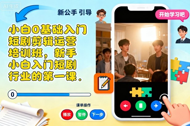 小白0基础入门短剧剪辑运营培训班,新手小白入门短剧行业的第一课-Scorpio丨网创