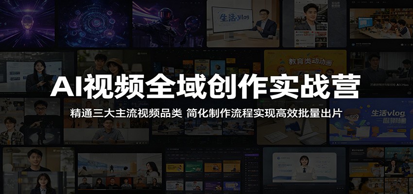 AI视频全域创作实战营:精通三大主流视频品类,简化制作流程实现高效批量出片-Scorpio丨网创