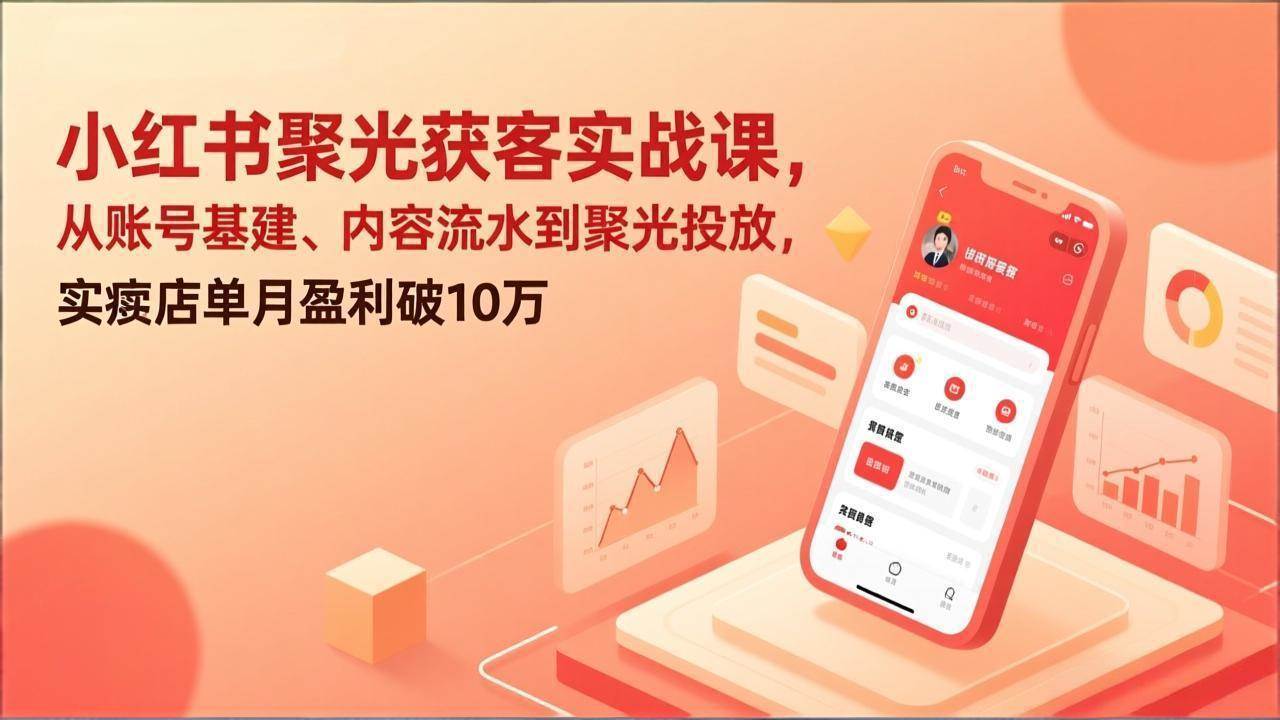 （17377期）小红书聚光获客实战课，从账号基建、内容流水到聚光投放，实体店单月盈利破10万-Scorpio丨网创