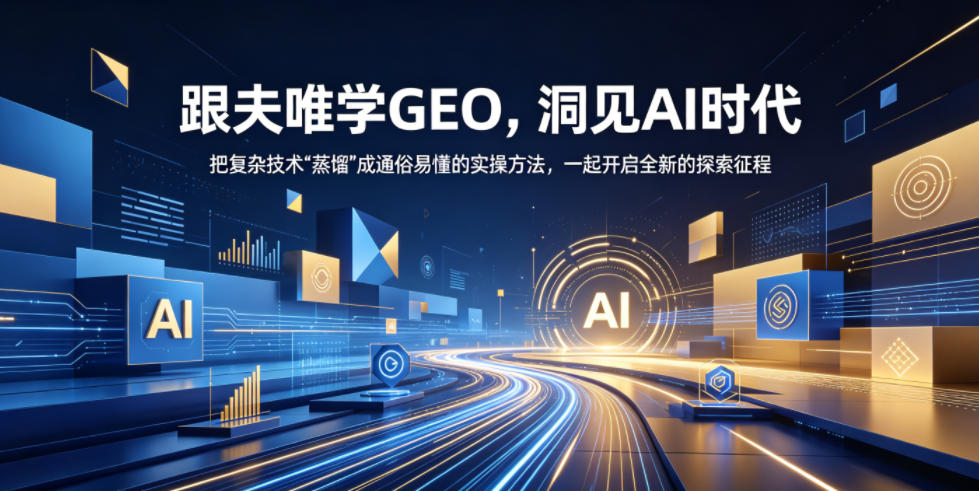 跟夫唯学GEO，洞见AI时代，把复杂技术“蒸馏”成通俗易懂的实操方法，一起开启全新的探索征程-Scorpio丨网创