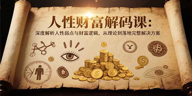 (15434期)人性财富解码课6.0:深度解析人性弱点与财富逻辑,理论到落地完整解决方案-Scorpio丨网创