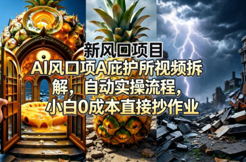 新风口项目AI庇护所视频拆解，自动实操流程，小白0成本直接抄作业-Scorpio丨网创