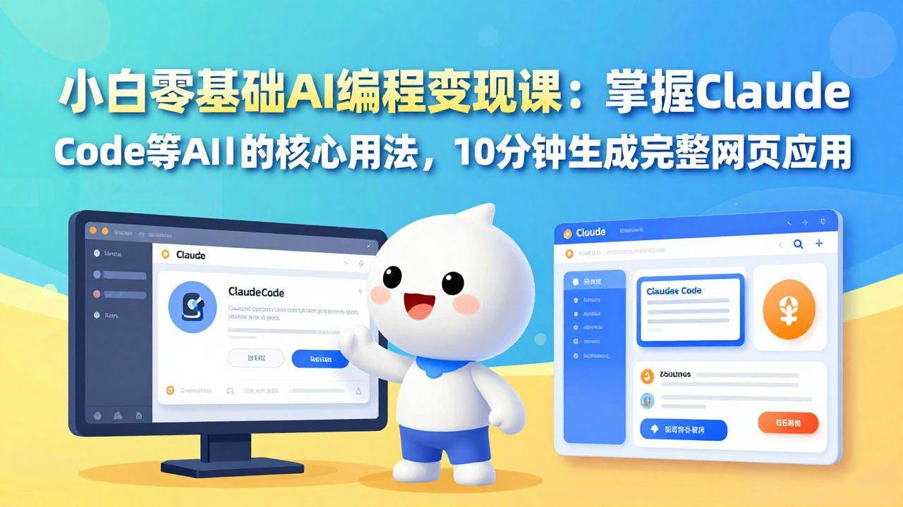 (17562期)小白零基础AI编程变现课:掌握Claude Code等AI工具的核心用法,10分钟生成完整网页应用-Scorpio丨网创
