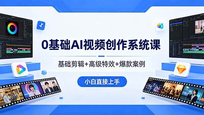 （18354期）0基础AI视频创作系统课，基础剪辑+高级特效+爆款案例，小白直接上手-Scorpio丨网创