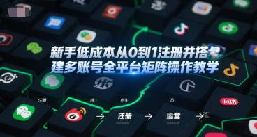 新手低成本从0到1注册并搭建多账号全平台矩阵操作教学，手机号-邮箱-IP-工具-Scorpio丨网创
