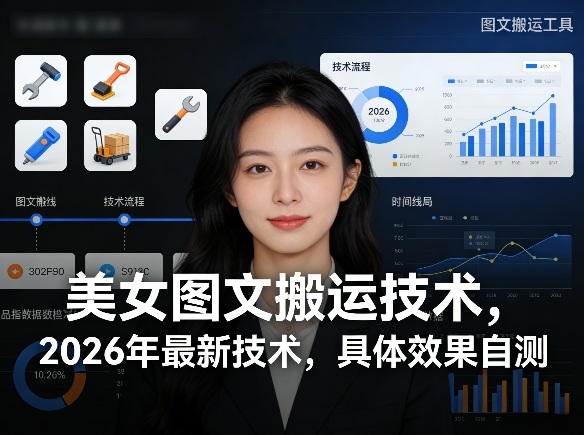 美女图文搬运技术,2026年最新技术,具体效果自测-Scorpio丨网创