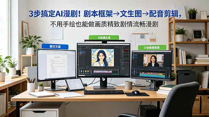 (18866期)3步搞定AI漫剧!剧本框架→文生图→配音剪辑,不用手绘也能做画质精致剧情流畅漫剧-Scorpio丨网创