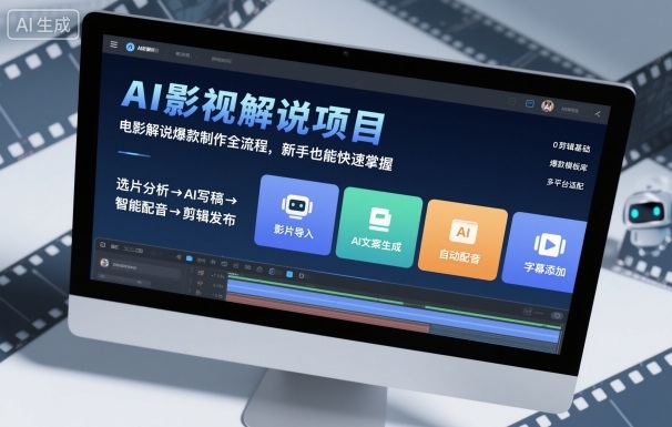 AI影视解说项目,电影解说爆款制作全流程,新手也能快速掌握-Scorpio丨网创