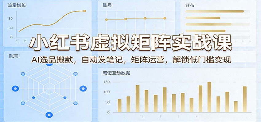 小红书虚拟矩阵实战课：AI选品搬款，自动发笔记，矩阵运营，解锁低门槛变现-Scorpio丨网创