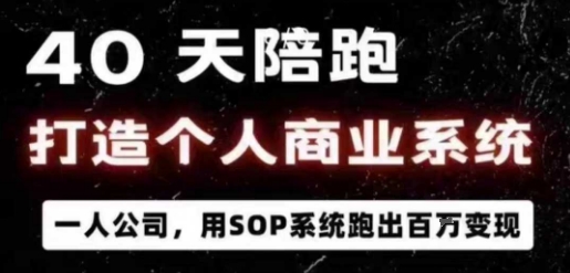 40天陪跑打造个人商业系统,一人公司,用SOP系统跑出百W变现-Scorpio丨网创