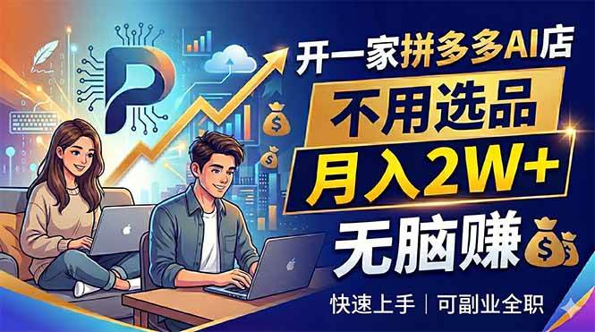 （18520期）开一家拼多多AI店，不用选品，月入2W+，无脑赚，可副业全职-Scorpio丨网创