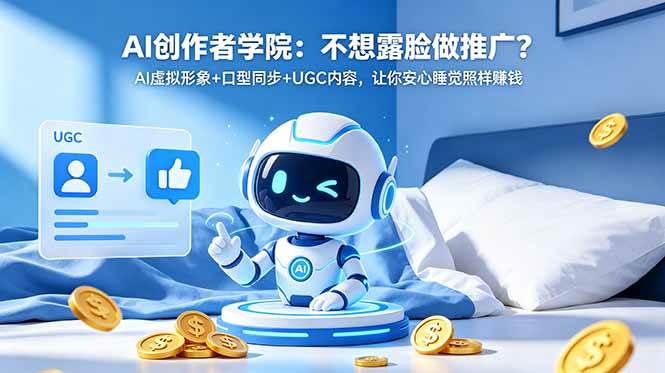 (18599期)AI创作者学院:不想露脸做推广?AI虚拟形象+口型同步+UGC内容,让你安心睡觉照样赚钱-Scorpio丨网创