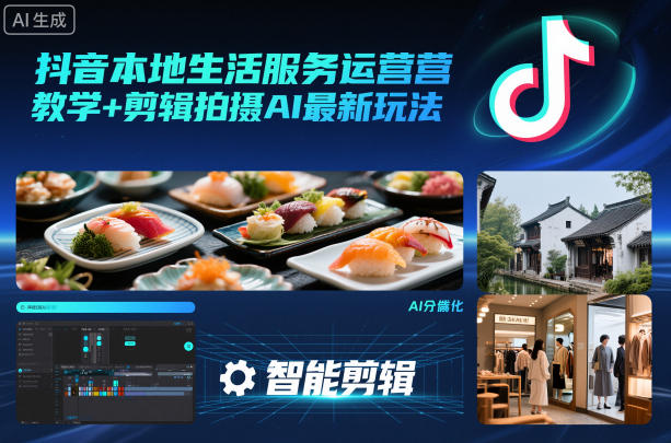 抖音本地生活服务运营教学+剪辑拍摄AI最新玩法-Scorpio丨网创