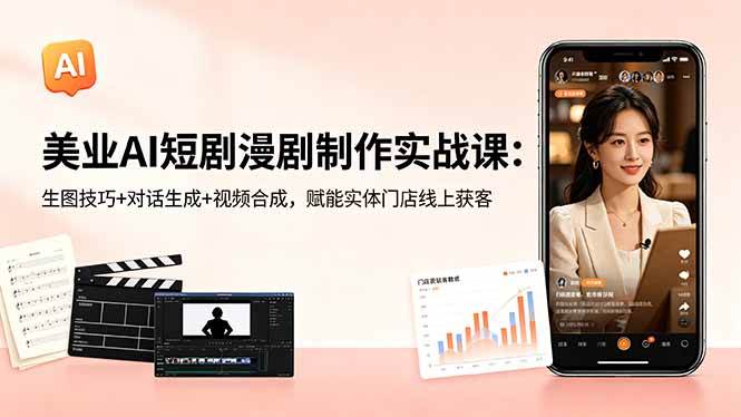(18536期)美业AI短剧漫剧制作实战课:生图技巧+对话生成+视频合成,赋能实体门店线上获客-Scorpio丨网创