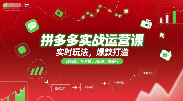 拼多多实战运营课，实时玩法，爆款打造，改销量，补大单，AB单，直播等（更新2025月）-Scorpio丨网创