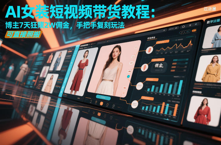 AI女装短视频带货教程：博主7天狂賺2W佣金，手把手复刻玩法，可直接照搬-Scorpio丨网创