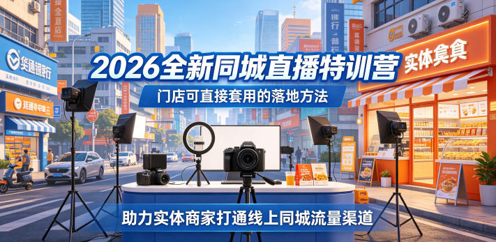 2026全新同城直播特训营，门店可直接套用的落地方法，助力实体商家打通线上同城流量渠道-Scorpio丨网创