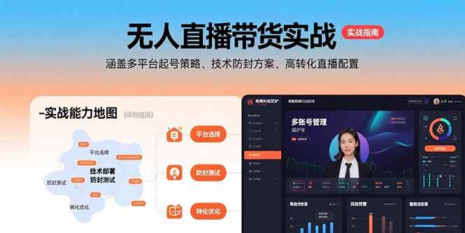 (15622期)无人直播带货实战,涵盖多平台起号策略、技术防封方案、高转化直播配置-Scorpio丨网创