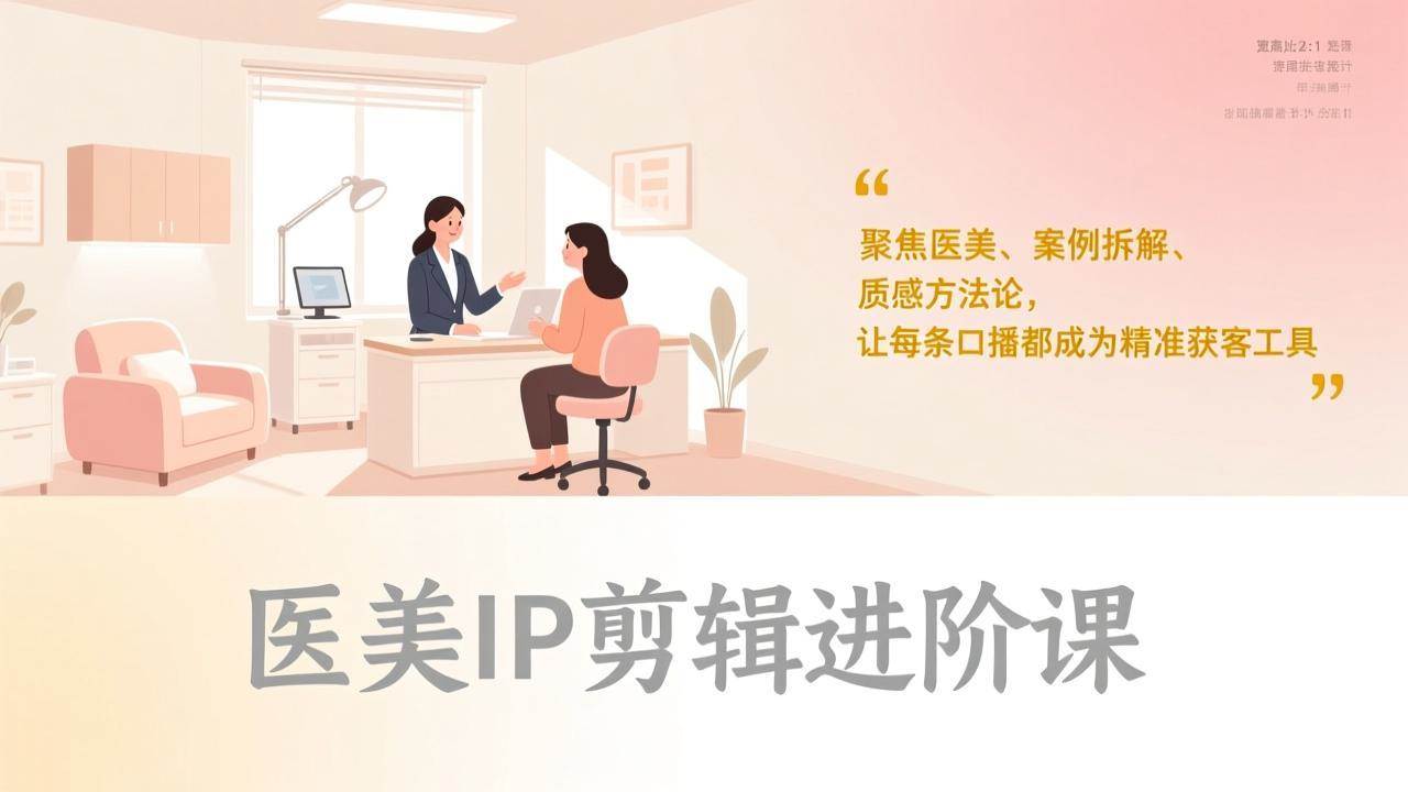 （17303期）医美IP剪辑进阶课，聚焦医美、案例拆解、质感方法论，让每条口播都成为精准获客工具-Scorpio丨网创