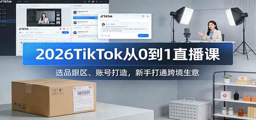 2026TikTok从0到1直播课:选品跟区、账号打造,新手打通跨境生意-Scorpio丨网创