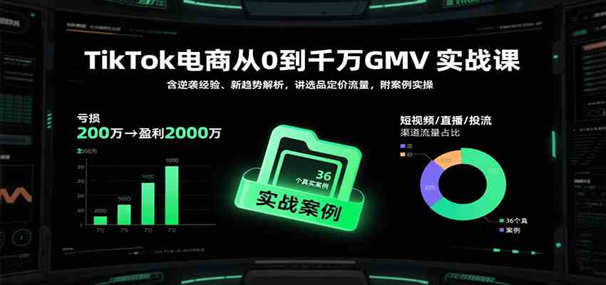 TikTok电商从0到千万GMV实战课，含逆袭经验、新趋势解析，讲选品定价流量等（更新）-Scorpio丨网创