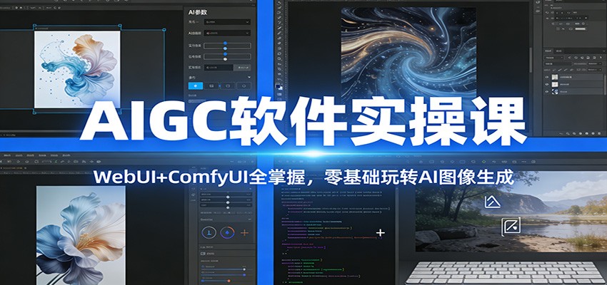 AIGC软件实操课:WebUI+ComfyUI全掌握,零基础玩转AI图像生成-Scorpio丨网创
