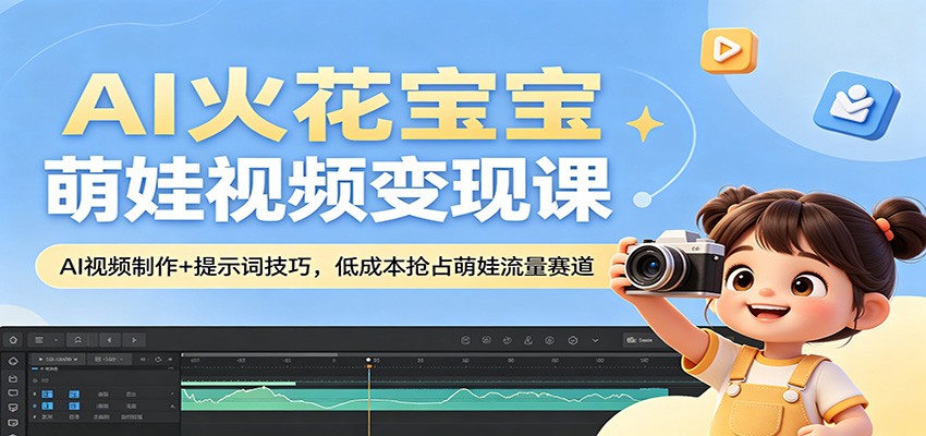 AI火花宝宝萌娃视频变现课：AI视频制作+提示词技巧，低成本抢占萌娃流量赛道-Scorpio丨网创