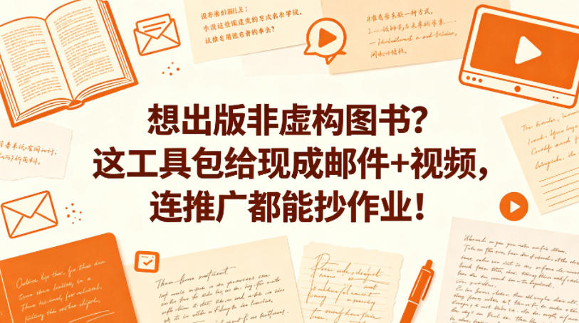 想出版非虚构图书？这工具包给现成邮件+视频，连推广都能抄作业！【原创双语字幕】-Scorpio丨网创