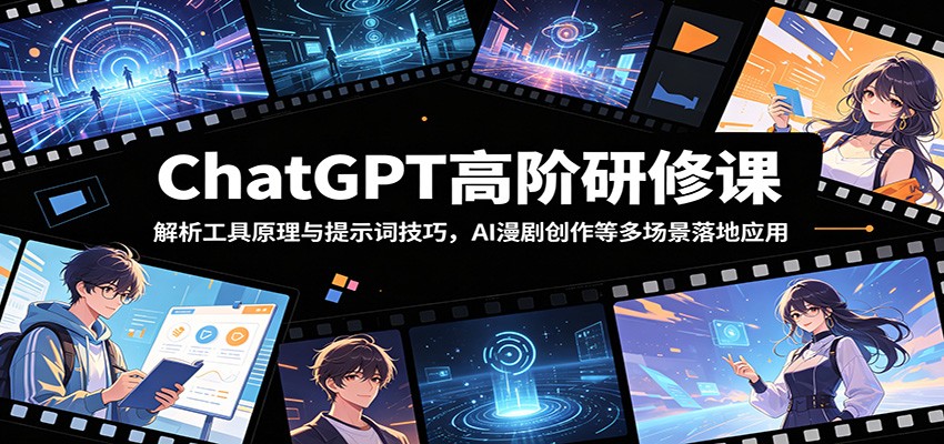 ChatGPT高阶研修课：解析工具原理与提示词技巧，AI漫剧创作等多场景落地应用-Scorpio丨网创