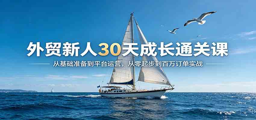 外贸新人30天成长通关课:从基础准备到平台运营,从零起步到百万订单实战-Scorpio丨网创