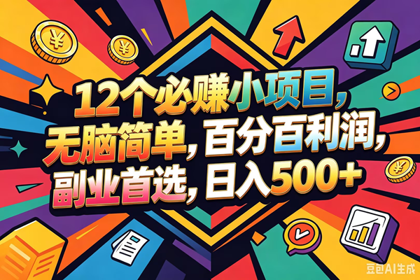 （18291期）12个必赚钱的小项目，百分百赚米，无脑简单，副业首选，日入600+-Scorpio丨网创