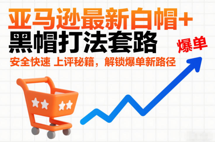 亚马逊最新白帽+黑帽打法套路,安全快速上评秘籍,解锁爆单新路径-Scorpio丨网创