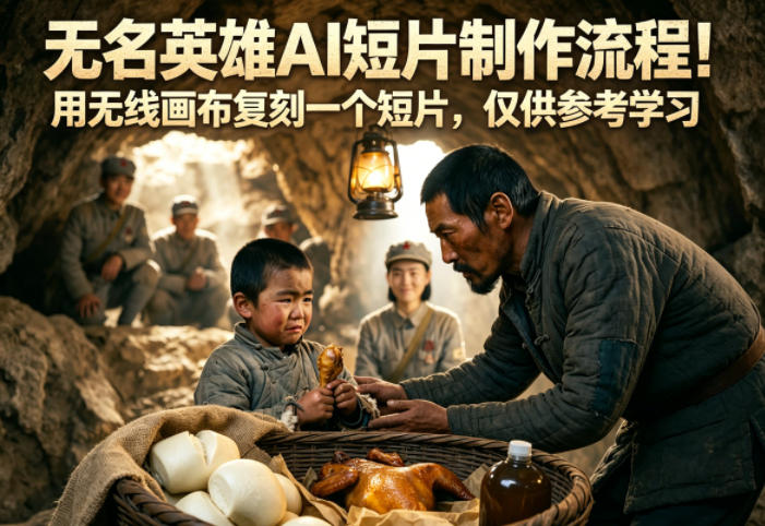 无名英雄AI短片制作流程！用无线画布复刻一个短片，仅供参考学习-Scorpio丨网创