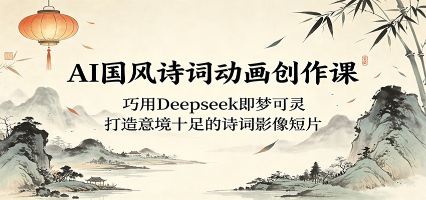 AI国风诗词动画创作课:巧用Deepseek即梦可灵,打造意境十足的诗词影像短片-Scorpio丨网创