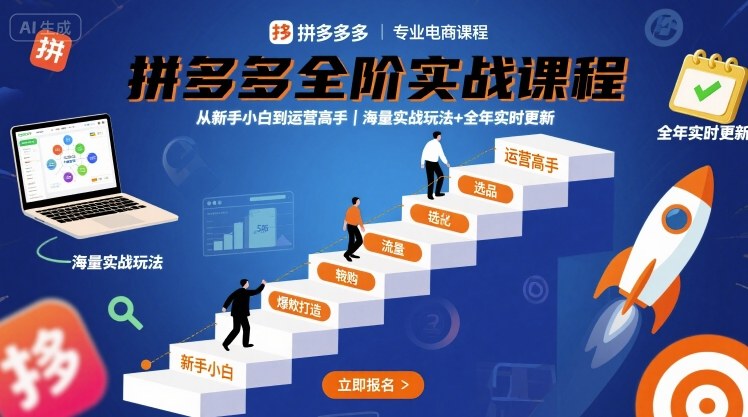 拼多多全阶实战课程,从新手小白到运营高手,海量实战玩法+全年实时更新【2025年9月更新】-Scorpio丨网创