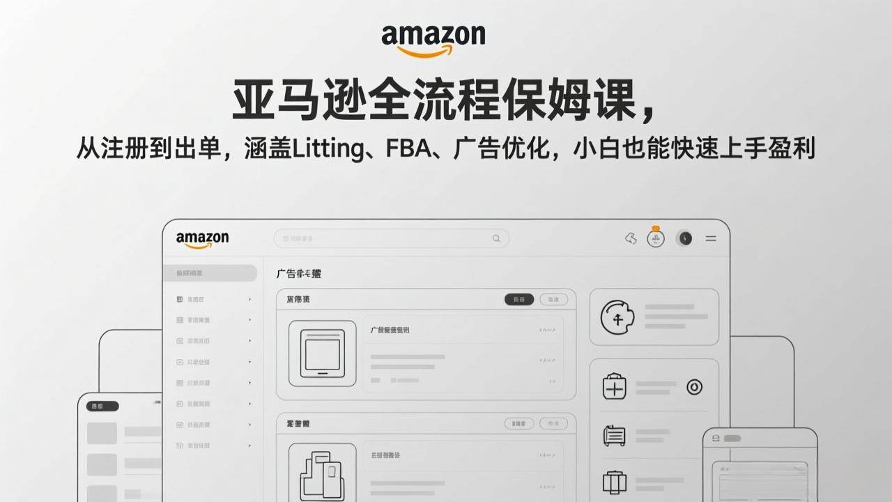 （17293期）亚马逊全流程保姆课，从注册到出单，涵盖Listing、FBA、广告优化，小白也能快速上手盈利-Scorpio丨网创