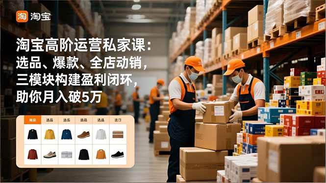 （16934期）淘宝高阶运营私家课：选品、爆款、全店动销，三模块构建盈利闭环，助你月入破5万（更新12月）-Scorpio丨网创