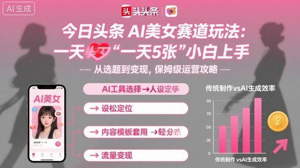 今日头条AI美女赛道玩法,一天轻松5张,小白轻松上手-Scorpio丨网创