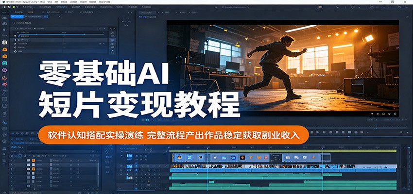 零基础AI短片变现教程:软件认知搭配实操演练,完整流程产出作品稳定获取副业收入-Scorpio丨网创