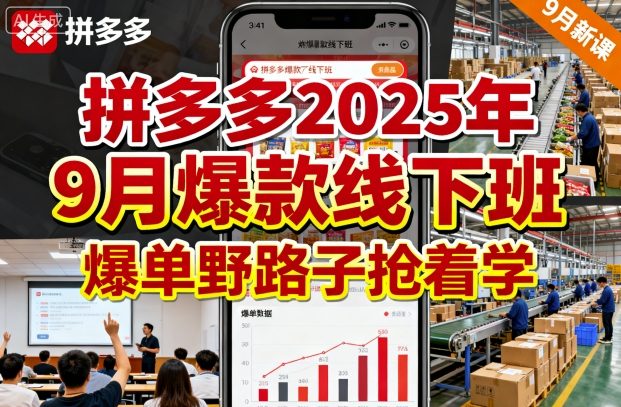 拼多多2025年9月爆款线下班,爆单野路子抢着学-Scorpio丨网创